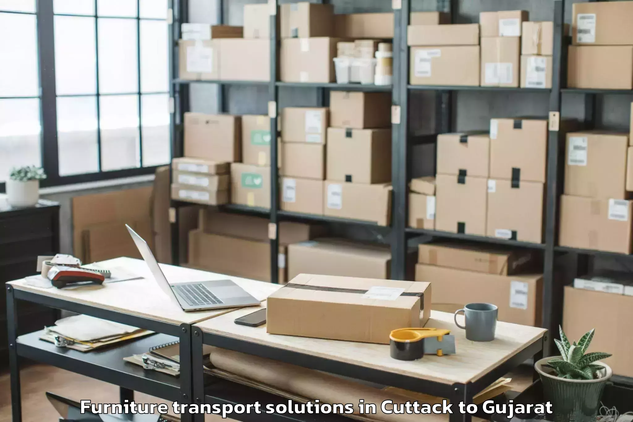 Professional Cuttack to Una Gir Somnath Furniture Transport Solutions